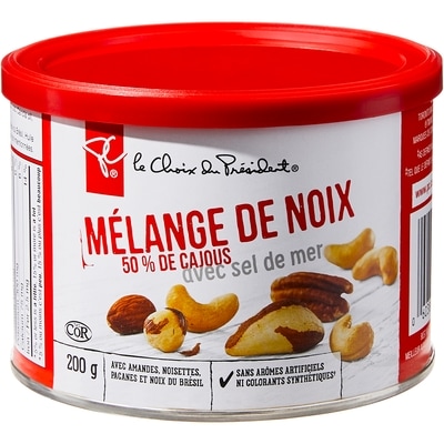 le Choix du Président Mélange de noix avec sel de mer 200 g, 4,00 $/100g
