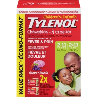 Tylenol Childrens, Chewable Grape 40 ea, $0.40/1ea