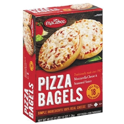 Macabee Kosher Pizza Bagel, 18 pack 1304 g, $2.15/100g