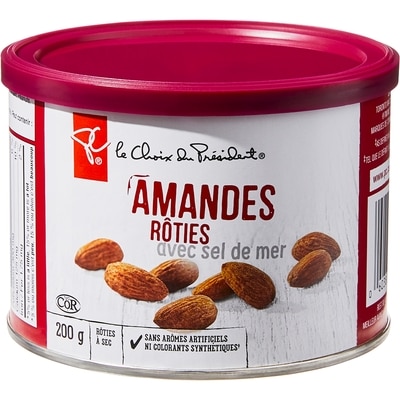 le Choix du Président Amandes rôties avec sel de mer 200 g, 2,75 $/100g