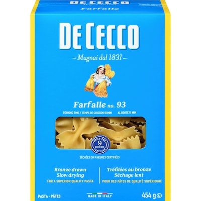 De Cecco Pasta Farfalle No. 93 450 g, $0.66/100g
