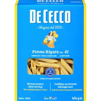 De Cecco Pasta Penne Rigate No. 41 450 g, $0.66/100g