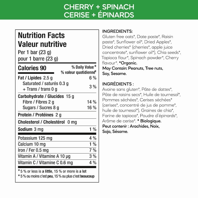 Organic Cherry + Spinach Snacks