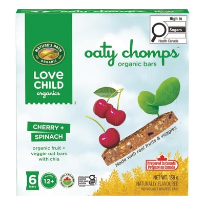 Love Child Organics Barres collation cerise + épinard Oaty Chomps 138 g, 2,90 $/100g