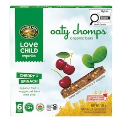 Love Child Organics Barres collation cerise + épinard Oaty Chomps 138 g, 3,47 $/100g