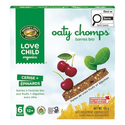 Barres collation cerise + épinard Oaty Chomps