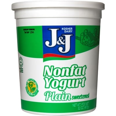 J and J Nonfat Yogurt Plain Sweetened 907 g, $0.83/100g