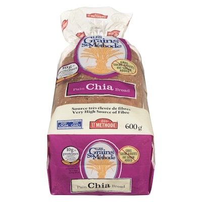 St Methode Chia Bread with Ground Flax 600 g, $0.73/100g