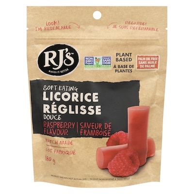 RJ’s Licorice RJ's Licorice Réglisse Tendre Framboise 180 g, 3,05 $/100g