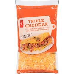 President's Choice Triple Cheddar Shredded Cheese Blend  620 g, $1.45/100g
