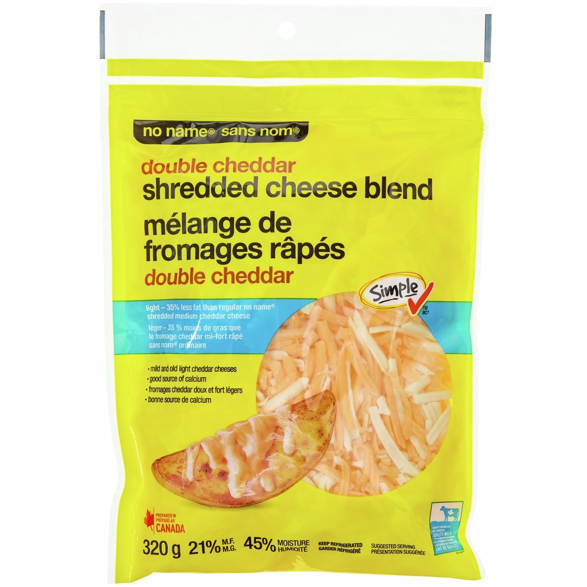 No Name Light Double Cheddar Shredded Cheese
