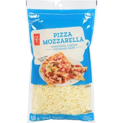 President's Choice Shredded Pizza Mozzarella Cheese 620 g, $1.98/100g