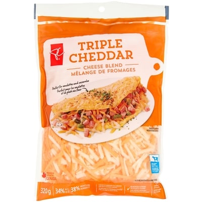 le Choix du Président Mélange de fromages râpés triple cheddar 320 g, 2,03 $/100g