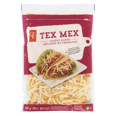 le Choix du Président Mélange de fromages Tex Mex râpés 320 g, 2,03 $/100g