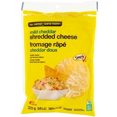 Sans Nom Fromage Cheddar Blanc doux râpé 320 g, 1,87 $/100g