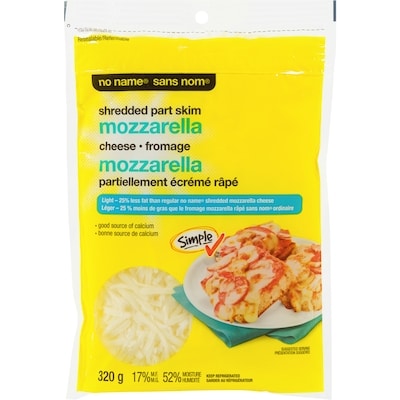 Sans Nom Fromage mozzarella partiellement écrémé, râpé 320 g, 2,03 $/100g