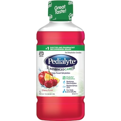 Pedialyte AdvancedCare®, solution de réhydratation orale à base d’électrolytes, punch à la cerise 1 ea