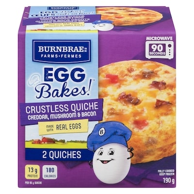 Burnbrae Farms Egg Bake Garden Mushroom & Bacon Quiche 2x95.0 g, $2.10/100g