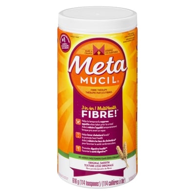 Metamucil Fibre Smooth Texture Sugar Free Unflavored 114 Doses 616 g, $5.52/100g
