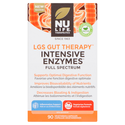 Nu Life LGSGut Therapy Intensive Enzymes 90 Vegetarian Capsules 90 ea, $0.42/1ea