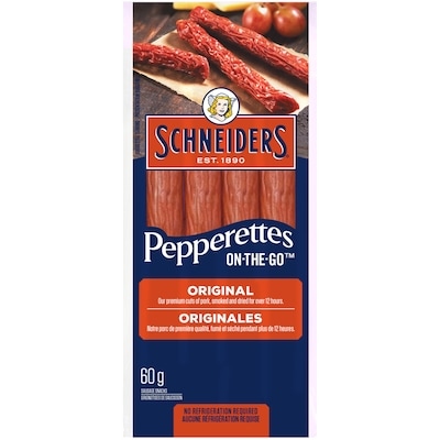 Schneiders Bâtonnets de saucisson saveur originale On-the-go Pepperettes 60 g, 7,15 $/100g