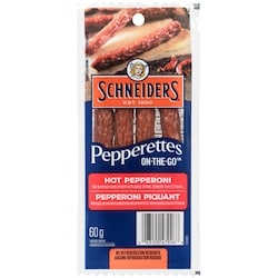 Schneiders Pepperettes On-the-go Sausage Sticks, Hot Pepperoni 60 g, $6.65/100g