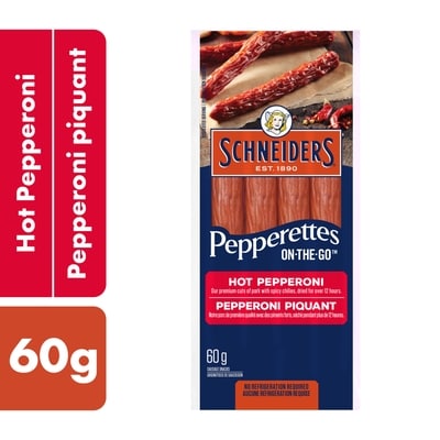 Schneiders Pepperettes On-the-go Sausage Sticks, Hot Pepperoni 60 g, $6.65/100g