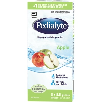 Pedialyte Bâtonnets de poudre d'électrolytes, pomme 1 ea