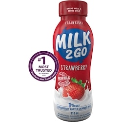 Milk 2 Go 1% Strawberry Partly Skimmed Milk - 310 ml | Zehrs