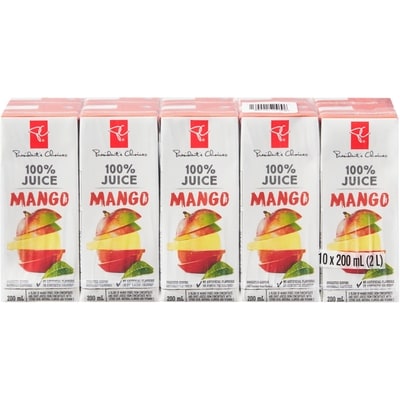 le Choix du Président Boîtes de jus, mangue  10x200.0 ml, 0,23 $/100ml