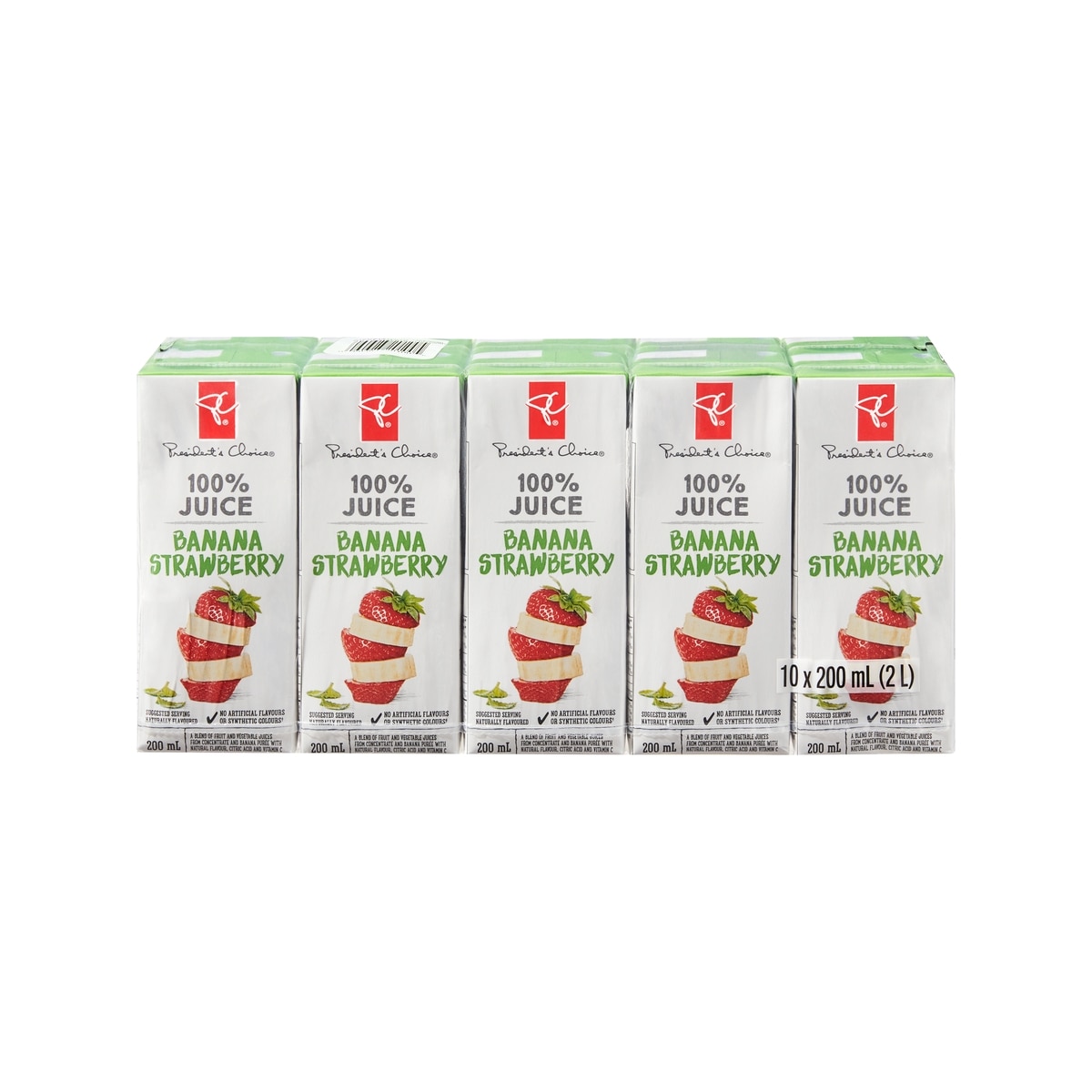 President's Choice Banana Strawberry Juice Boxes  10x200.0 ml, $0.28/100ml