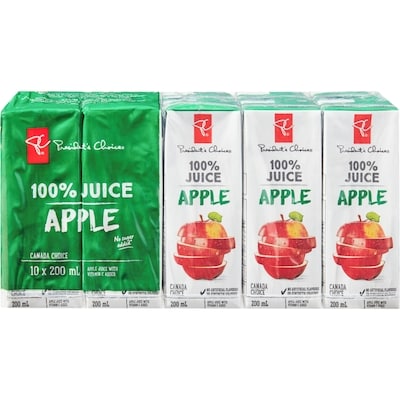 le Choix du Président Boîtes de jus, 100 % jus de pomme paquet de 10 10x200.0 ml, 0,20 $/100ml
