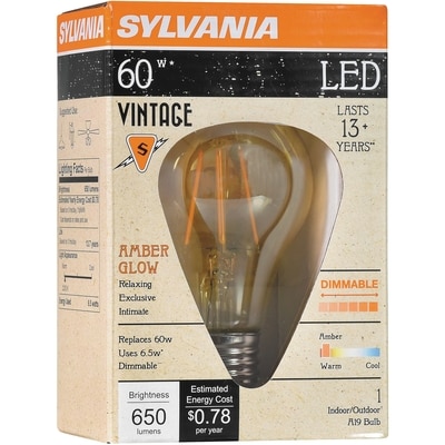 Sylvania 15000 Hour LED 6.5W A19 1 ea, $10.00/1ea