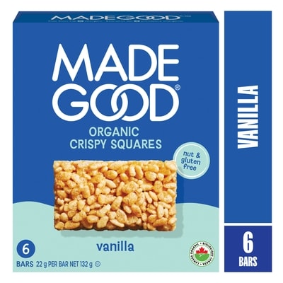 Made Good Carrés croustillants à la vanille Boîte de 6 barres 132 g, 3,02 $/100g