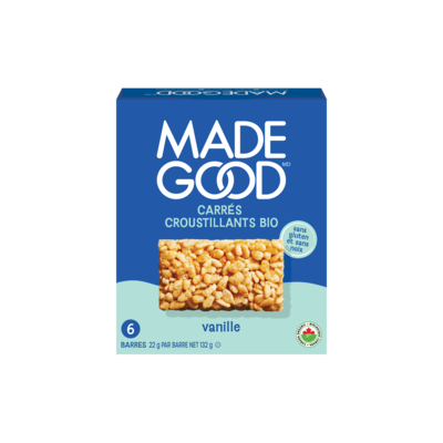 Made Good Carrés croustillants à la vanille 132 g, 3,03 $/100g