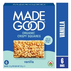 Made Good Carrés croustillants à la vanille Boîte de 6 barres 132 g, 3,03 $/100g