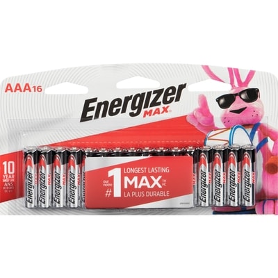 Energizer Alkaline Batteries AAA16 Max 1 ea, $0.75/1ea