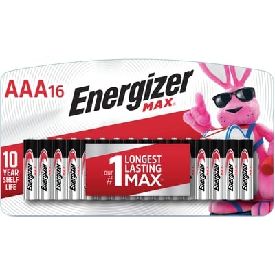 Energizer Piles alcalines AAA MAX, emballage de 16 1 ea, 0,75 $/1ch