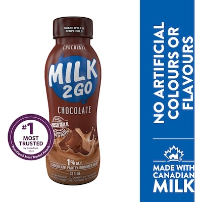 Milk 2 Go 1% Chocolate Partly Skimmed Milk 310 ml, $0.58/100ml