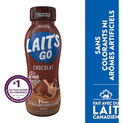 Milk 2 Go Lait partiellement écrémé au chocolat 1 % 310 ml, 0,48 $/100ml