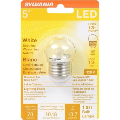 Sylvania Ampoule à DEL, 15 000 heures, 1,5 W S11 1 ea, 8,00 $/1ch