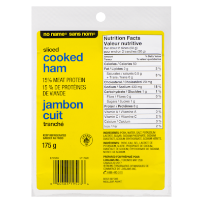 No Name Cooked Ham 175 g, $2.45/100g