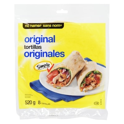 Sans Nom Tortillas originales, paquet de 8 520 g, 0,87 $/100g