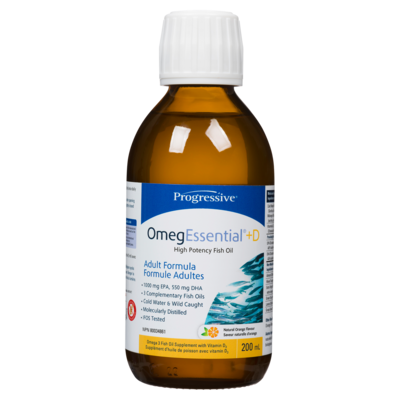Progressive OmegEssential +D High Potency Fish Oil Saveur Naturelle d'Orange 200 ml 200 ml, 17,00 $/100ml