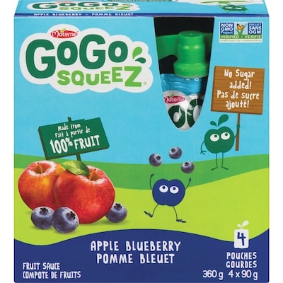 GoGo Squeez Compote pomme et bleuet 90 g, 1,11 $/100g
