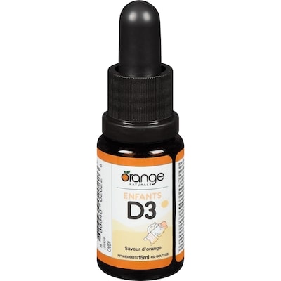 Orange Naturals Vitamine D3 pour enfants en gouttes 15 ml, 79,93 $/100ml