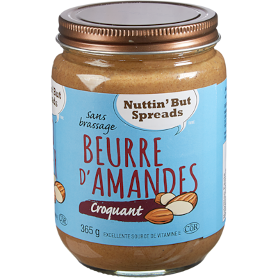 null Beurre d’amandes, croquant 365 g, 2,74 $/100g