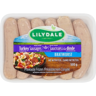 Lilydale Turkey Sausages Bratwurst 500 g, $1.60/100g