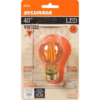 Sylvania Ampoule à DEL, 15 000 heures, 4 W A15 1 ea, 9,00 $/1ch