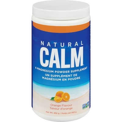 Natural Calm Calme Naturel Poudre de Citrate de Magnésium Ionique Saveur à l'Orange Biologique 452 g, 12,61 $/100g
